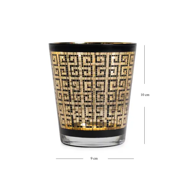 Black Gold Patterned Tumbler Set