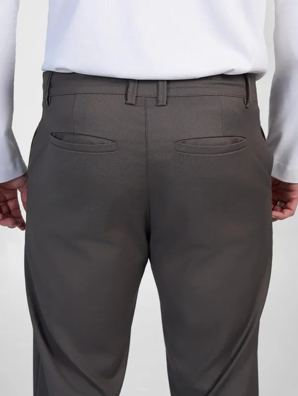 Grey Stretch Pants Clean Cut