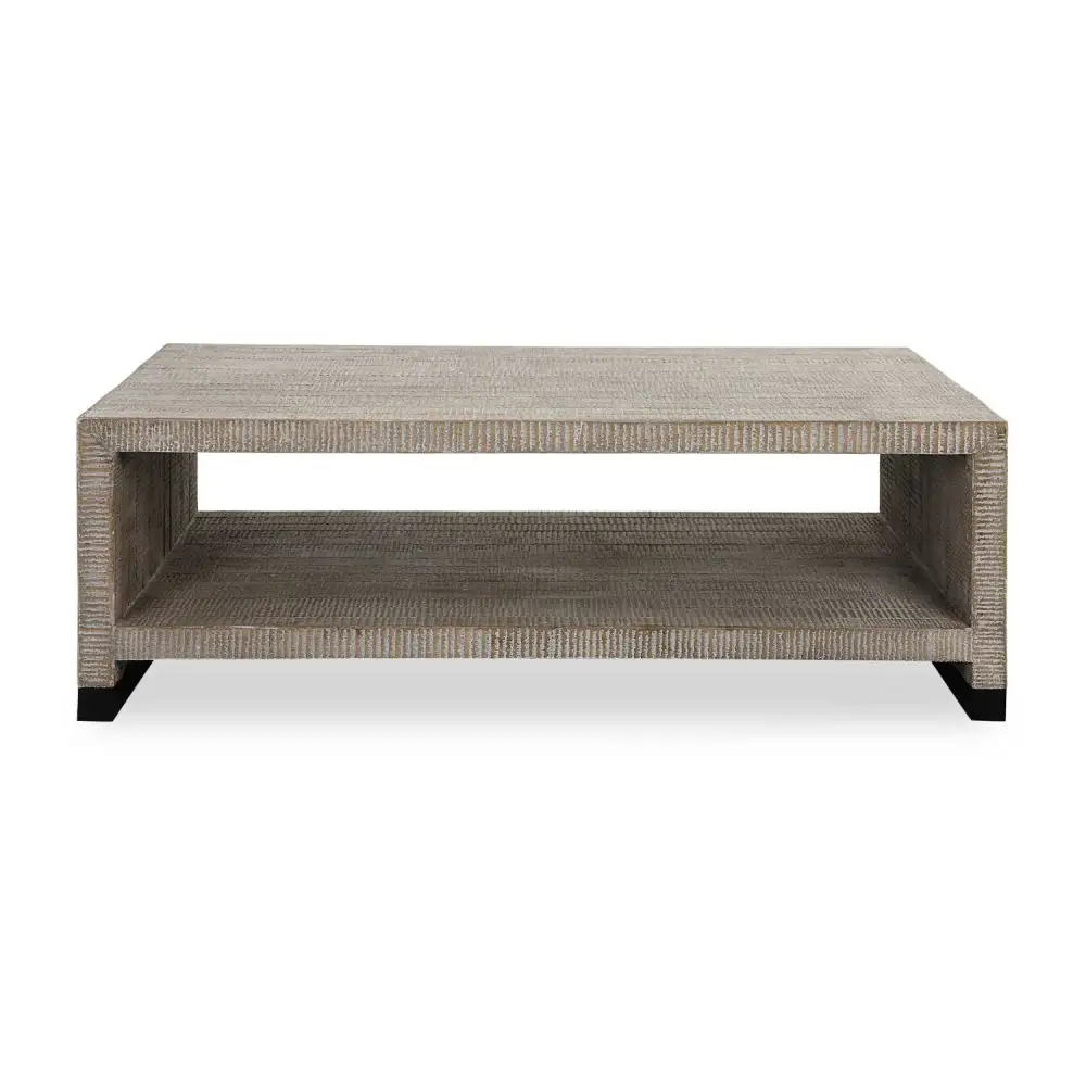 Whitewashed Wood Coffee Table