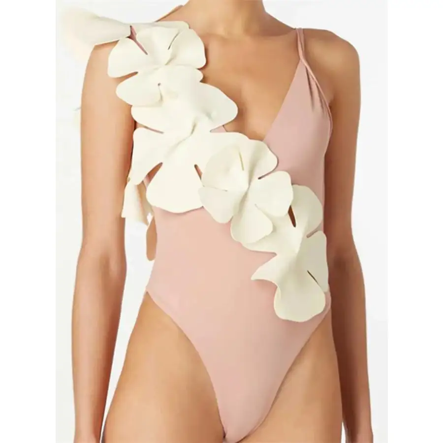 Women's Contrast Floral One-Piece Swimsuit