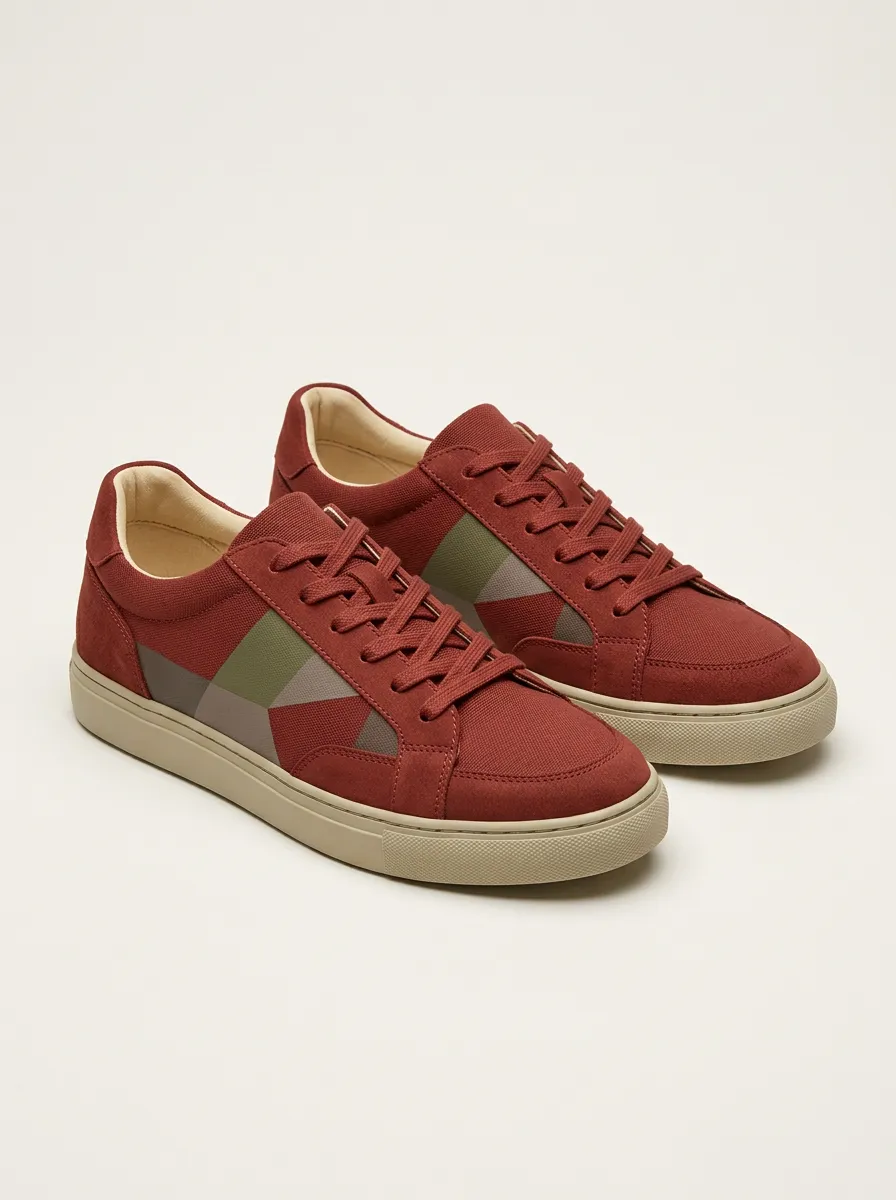Men's Geometric Pattern Printed Casual Shoes