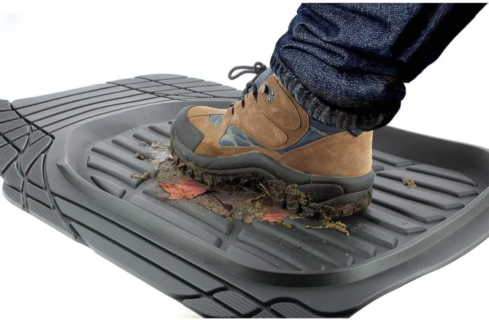 Semi Custom Fit Car Floor Mat (Sand, 4 Pieces, Full Set Pan Tech, 100% PVC odorless)