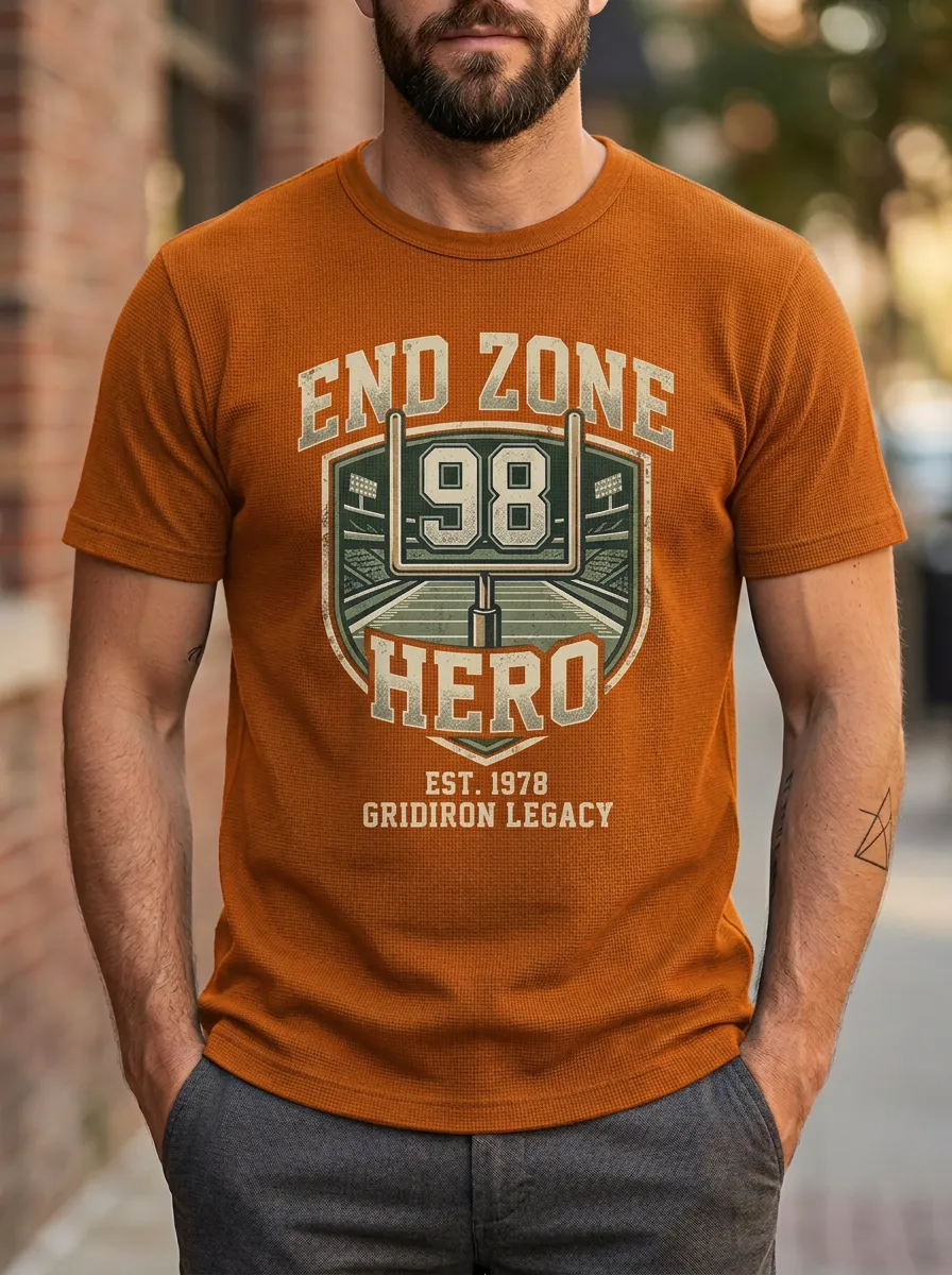 Men's American Football End Zone Hero 98 Printed T-shirt