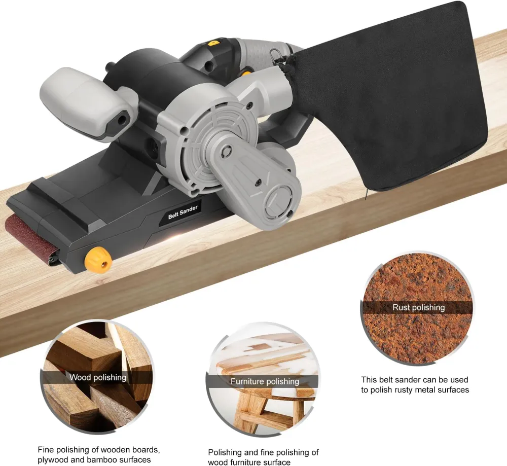 3×21-Inch Belt Sander,8 Amp Variable-speed 170-380RPM 12 Pcs Belts