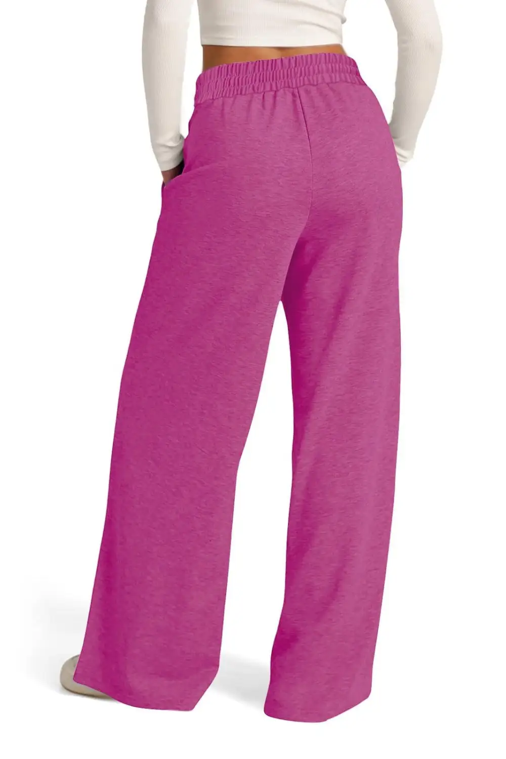Relaxed Drawstring Elastic Waist Wide Leg Pants