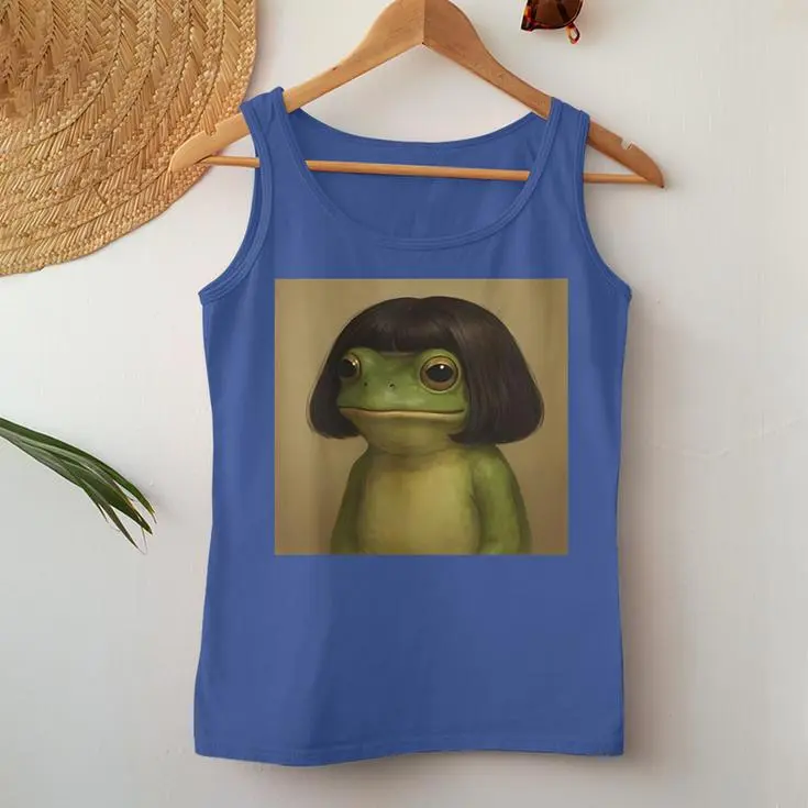 Frog Face With Bob Haircut Women Tank Top