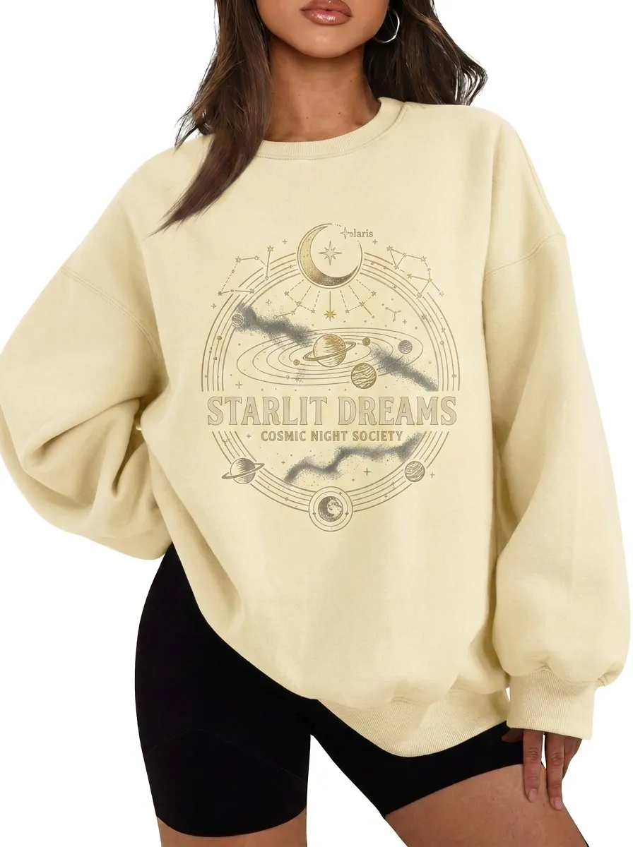 Women's Starlit Dreams Cosmic Night Society Printed T-shirt