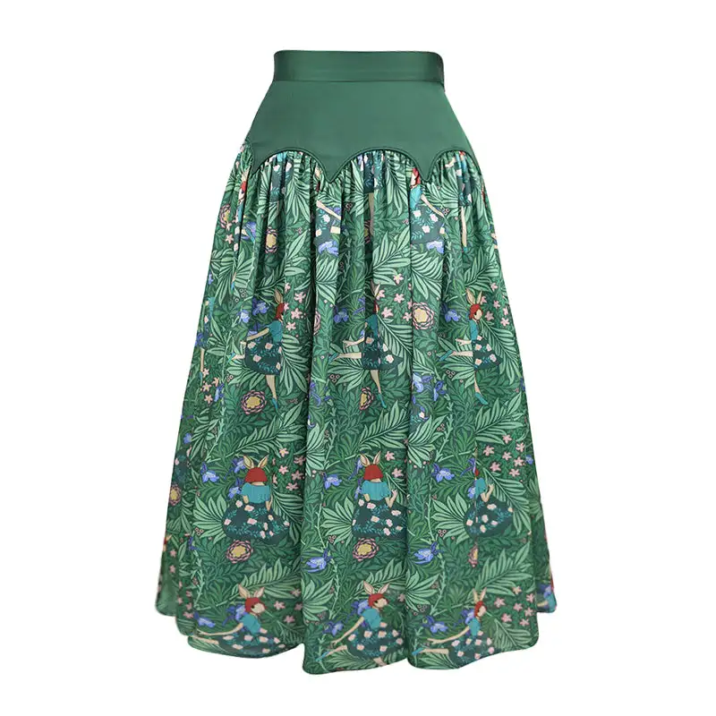 Laidback Textured Everyday Casual Floral Skirt
