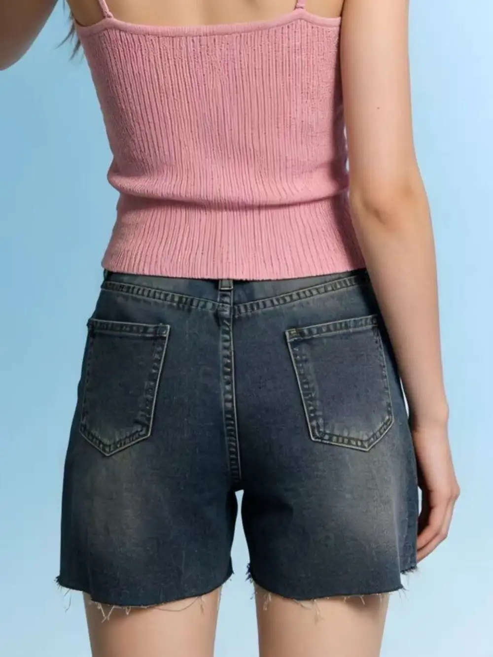 Distressed Hem Shorts