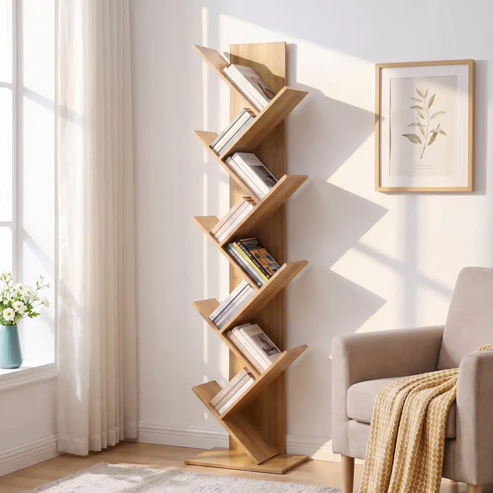 Modern Slim Profile Tree Bookshelf