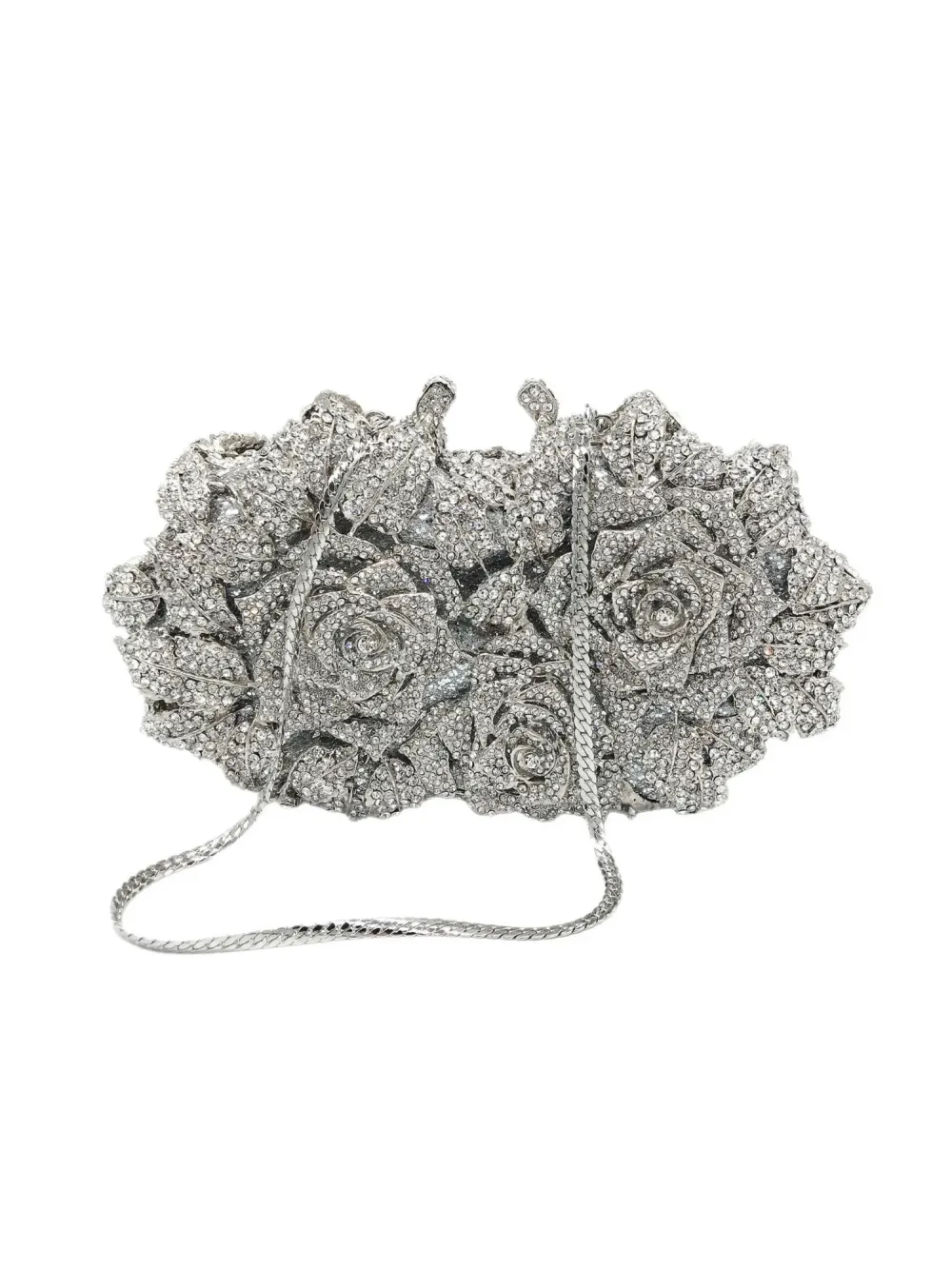 Lilith Cut-out Rose and Rhinestone Clutch