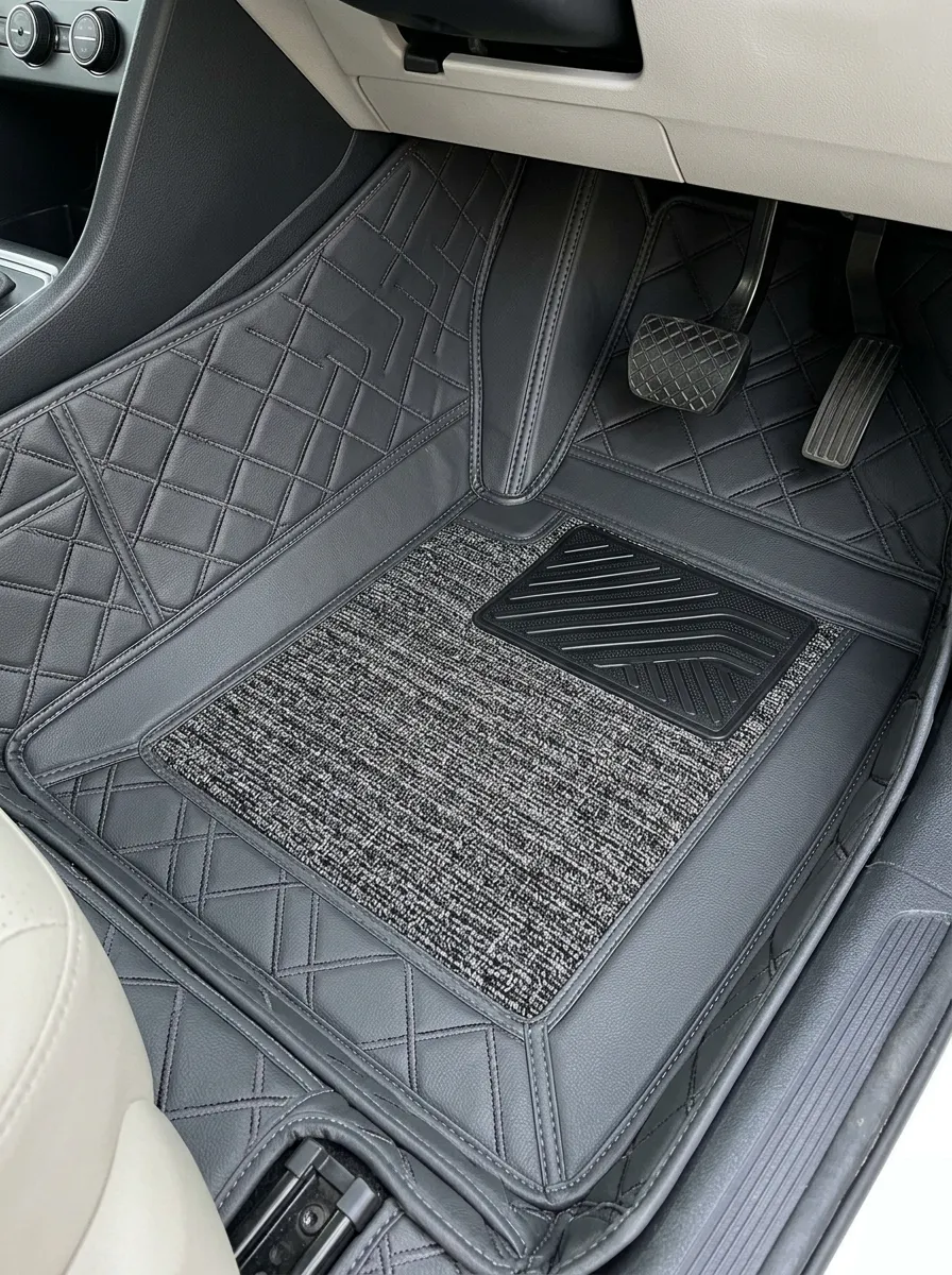 Diamond-Quilted Car Floor Mats