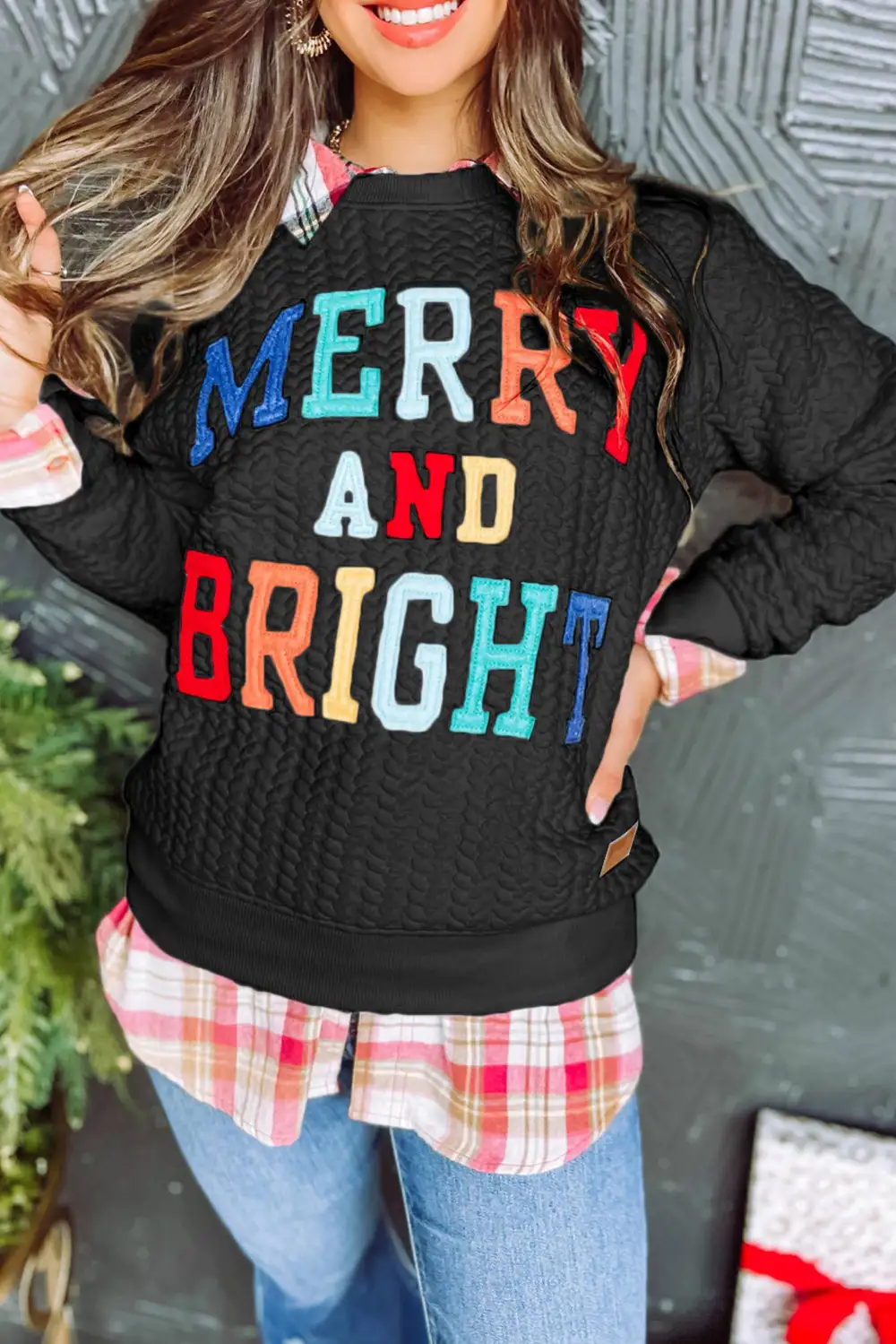 Bright Cable Knit Sweatshirt