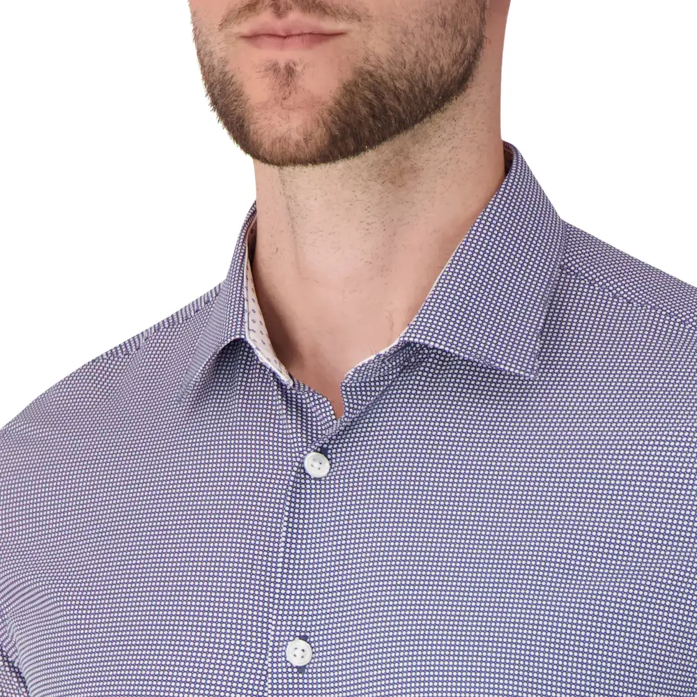 Bubble-Print Four-Way-Stretch Men's Sport Shirt