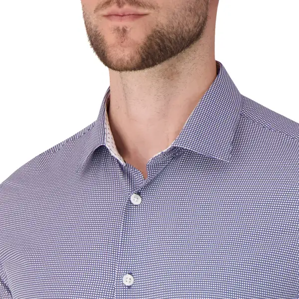 Bubble-Print Four-Way-Stretch Men's Sport Shirt