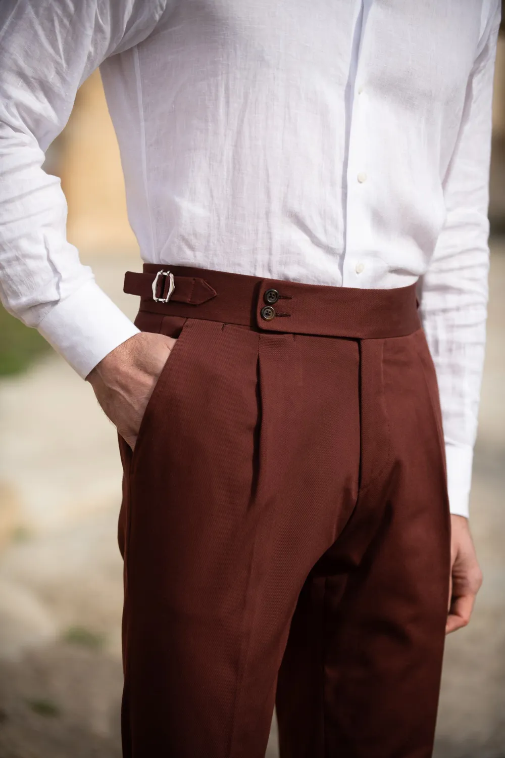 Bordeaux Cotton Trousers Men'S Fashion