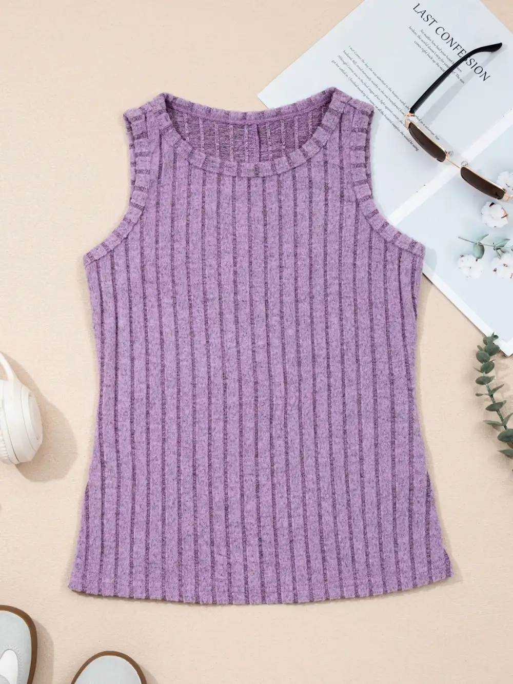 Slim Ribbed Mineral Wash Tank Top
