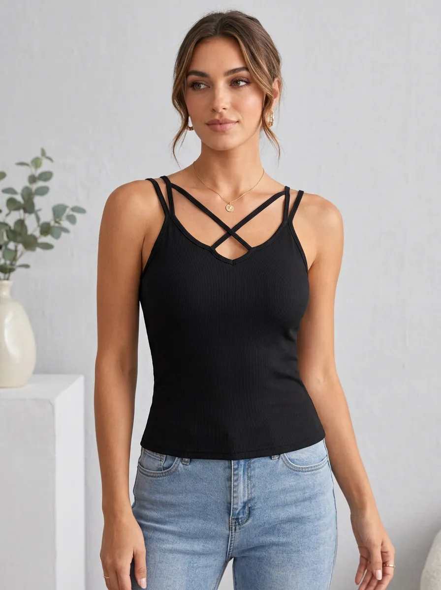 Women's Fitted Ribbed Tank Bra