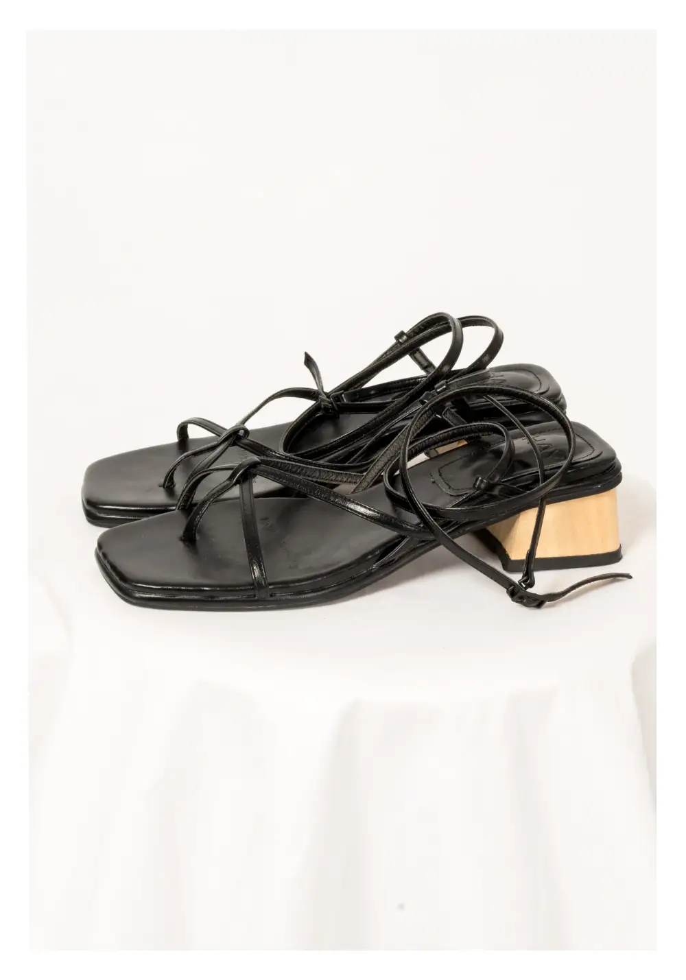 Balanced Faux Leather Heeled Sandals