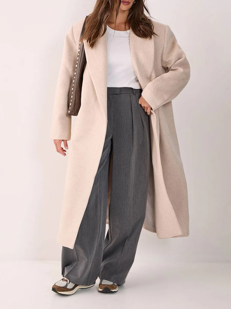 Women's Casual Style Solid-Color Long Coat