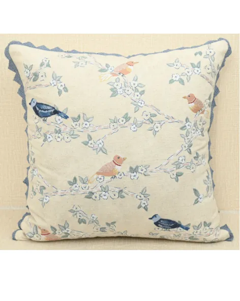 Artisan Accent Embroidered Cotton Decorative Cushion Cover