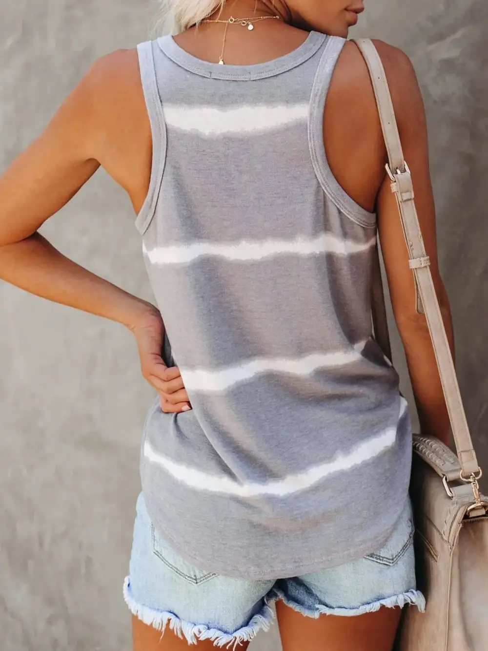 Striped Round Neck Tank Top