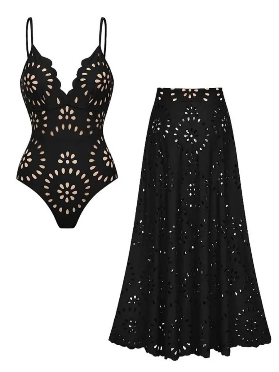 Emilia Cutting Flower Hollow Two Piece Set
