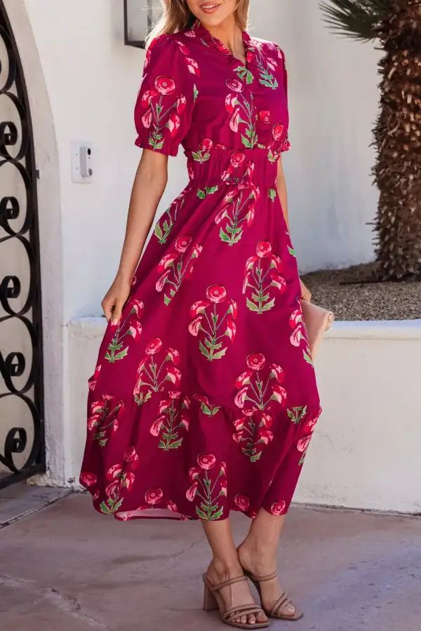 Short Sleeve Midi Dress