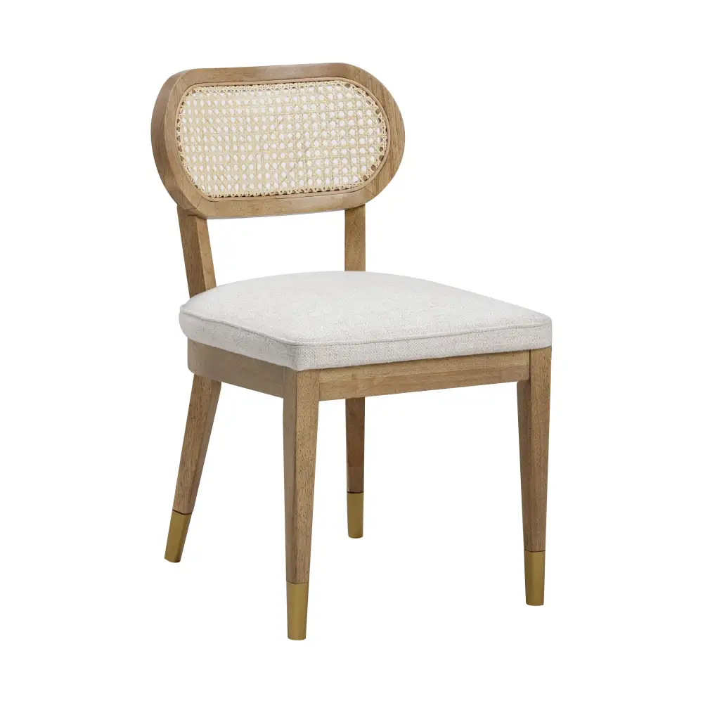 Mid-Century Cane Upholstered Dining Chair
