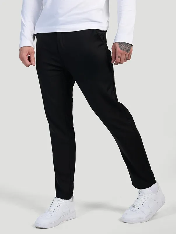 Black Stretch Pants Clean Cut