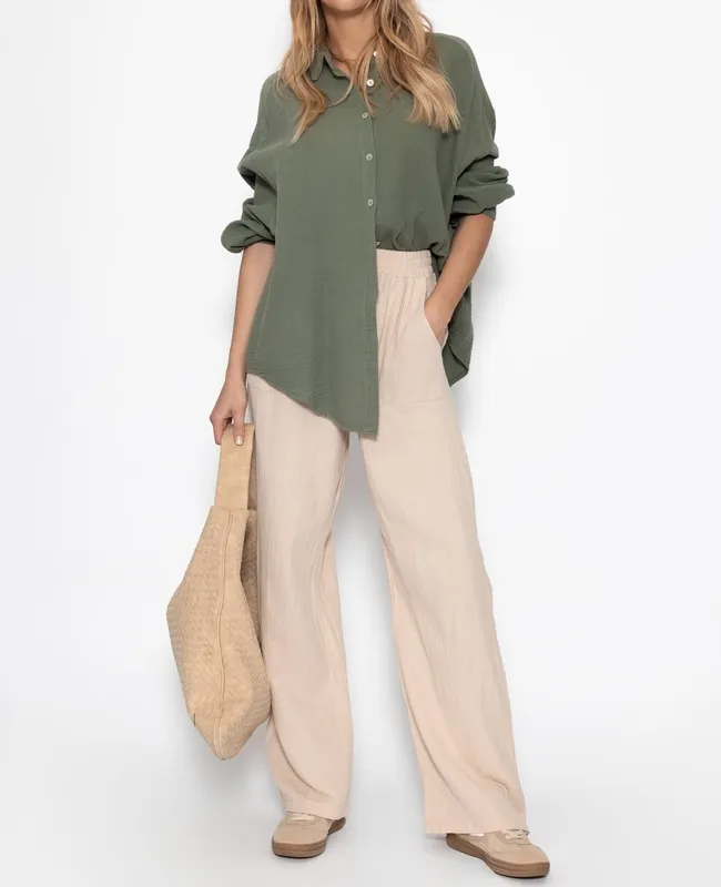 Beige Muslin Everyday Pants