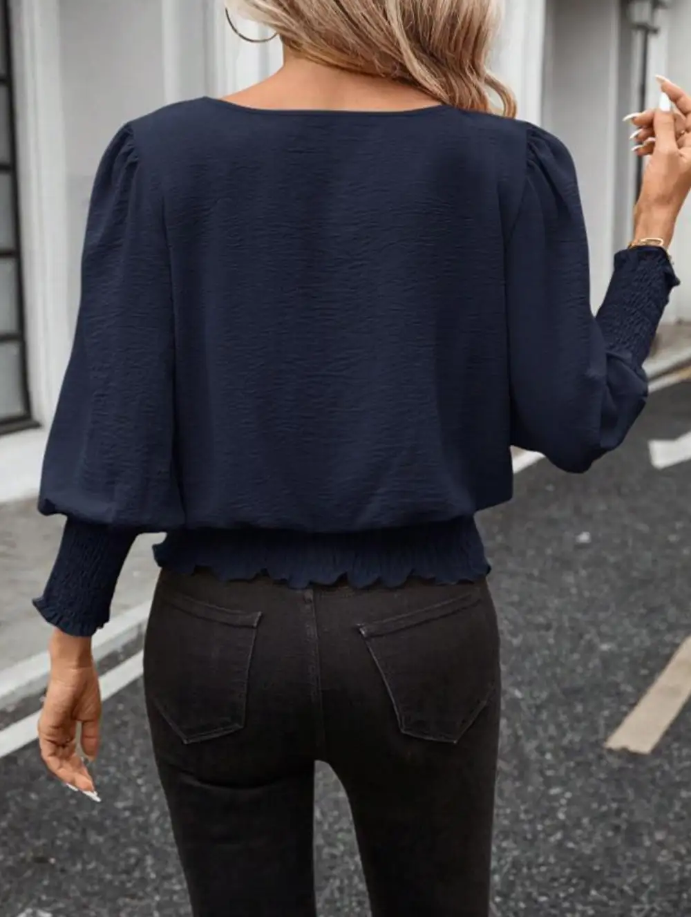 Relaxed Lantern Sleeve Blouse