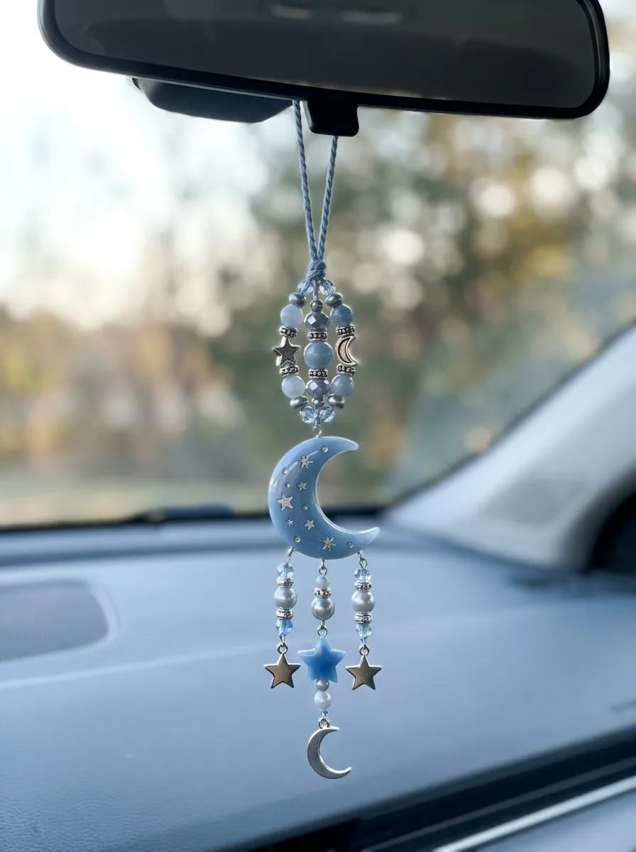 Refined Beaded Rearview Mirror Hanging Ornament