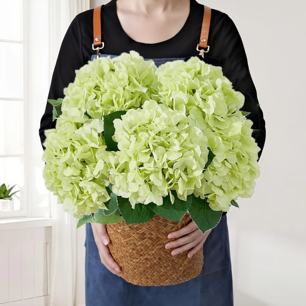 4 Pcs Pale Green Hydrangea Artificial Bouquet