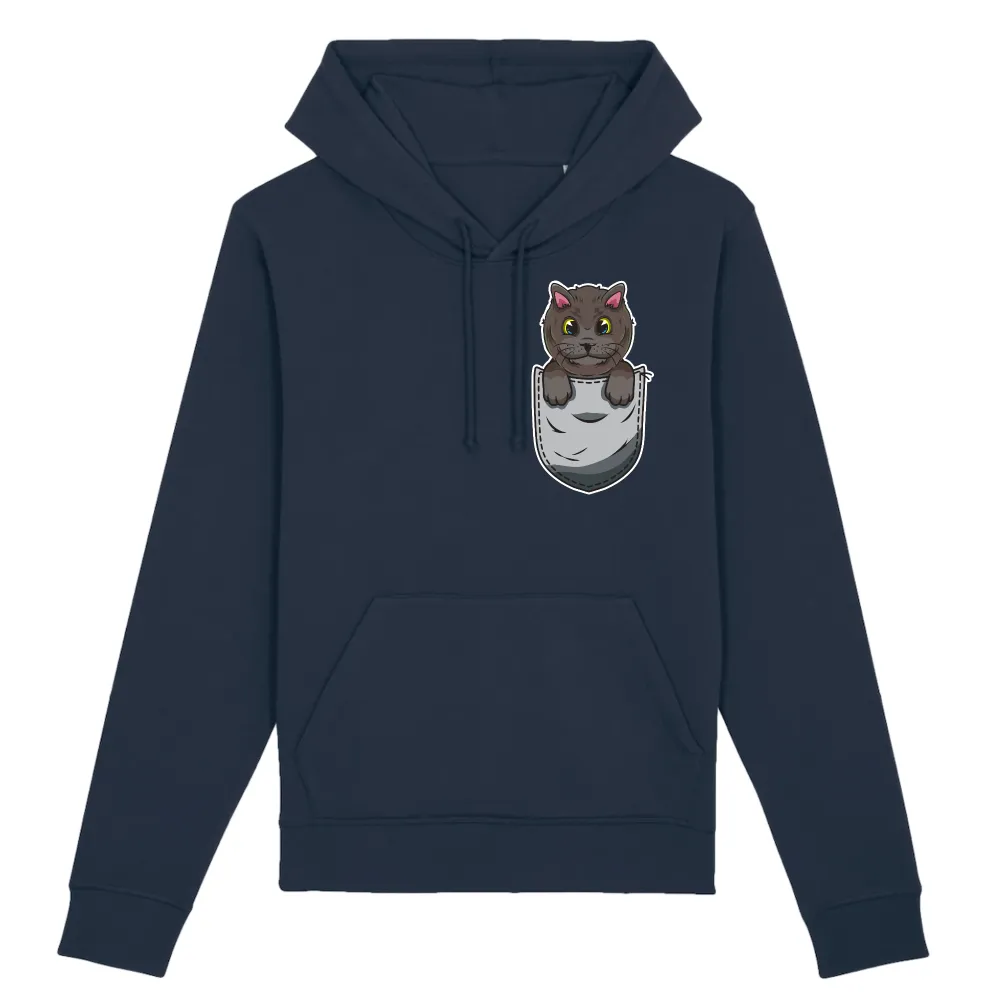 Peekaboo Cat Graphic Pullover Hoodie