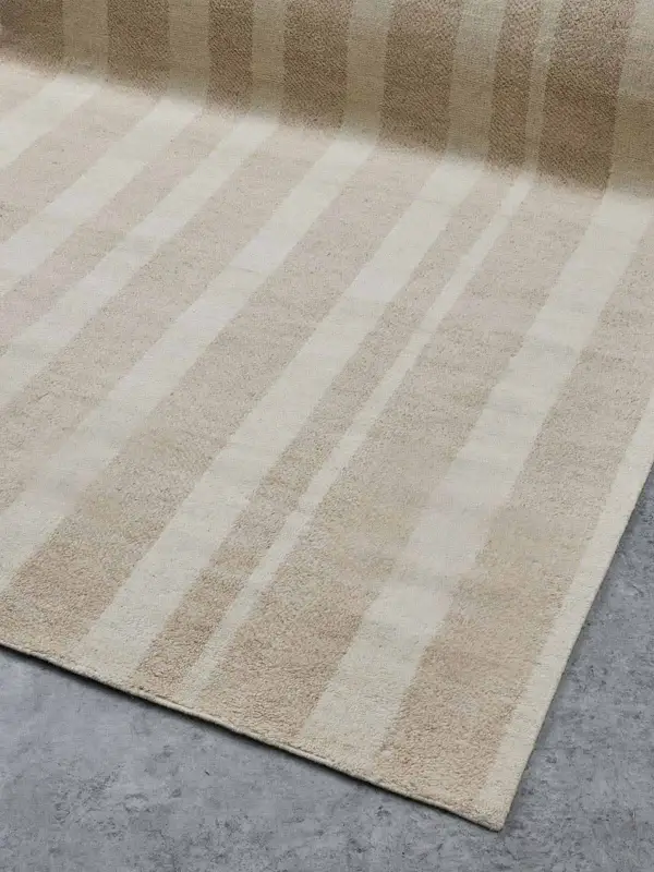Wool Striped Contemporary Layered Area Rug
