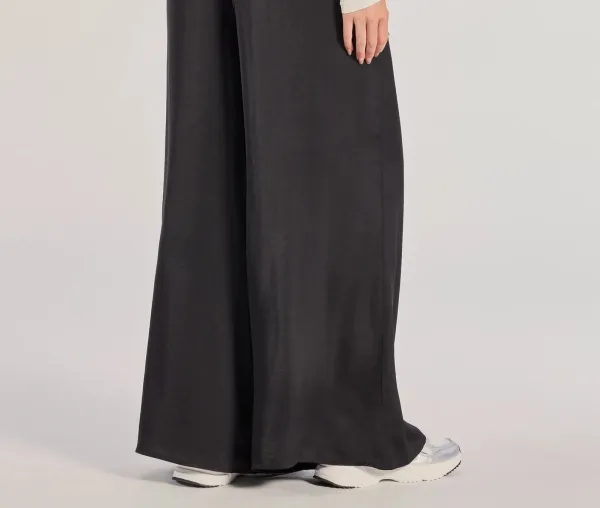 Satin Wide-Leg Pants