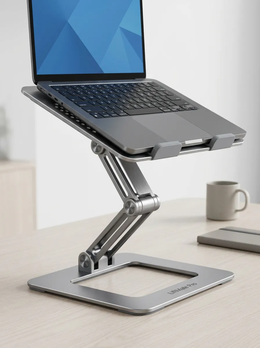 Compact Ergonomic Aluminum Adjustable Laptop Stand