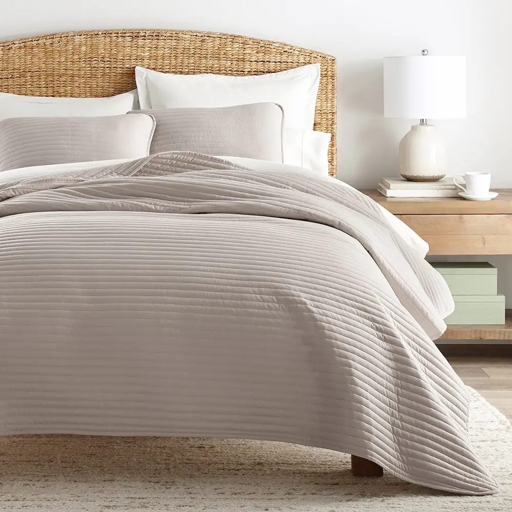Stripe Stitch Quilted Coverlet Set