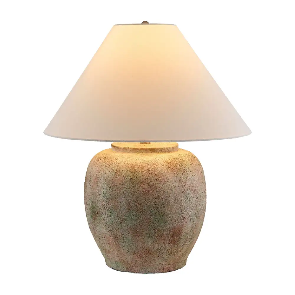 Painted Cement Linen Table Lamp