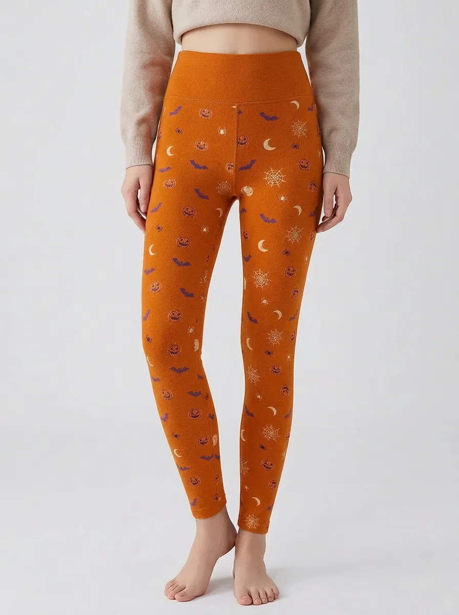 Women's Ravenwood Halloween Pumpkin Bat Spiderweb Leggings