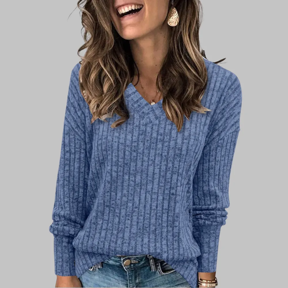 V Neck Long Sleeve Top