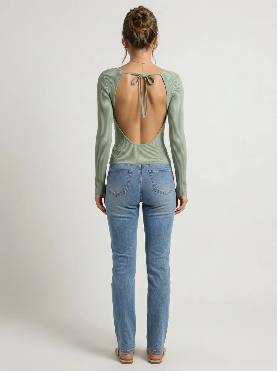 Women's Everyday Ribbed Backless Camisole Top