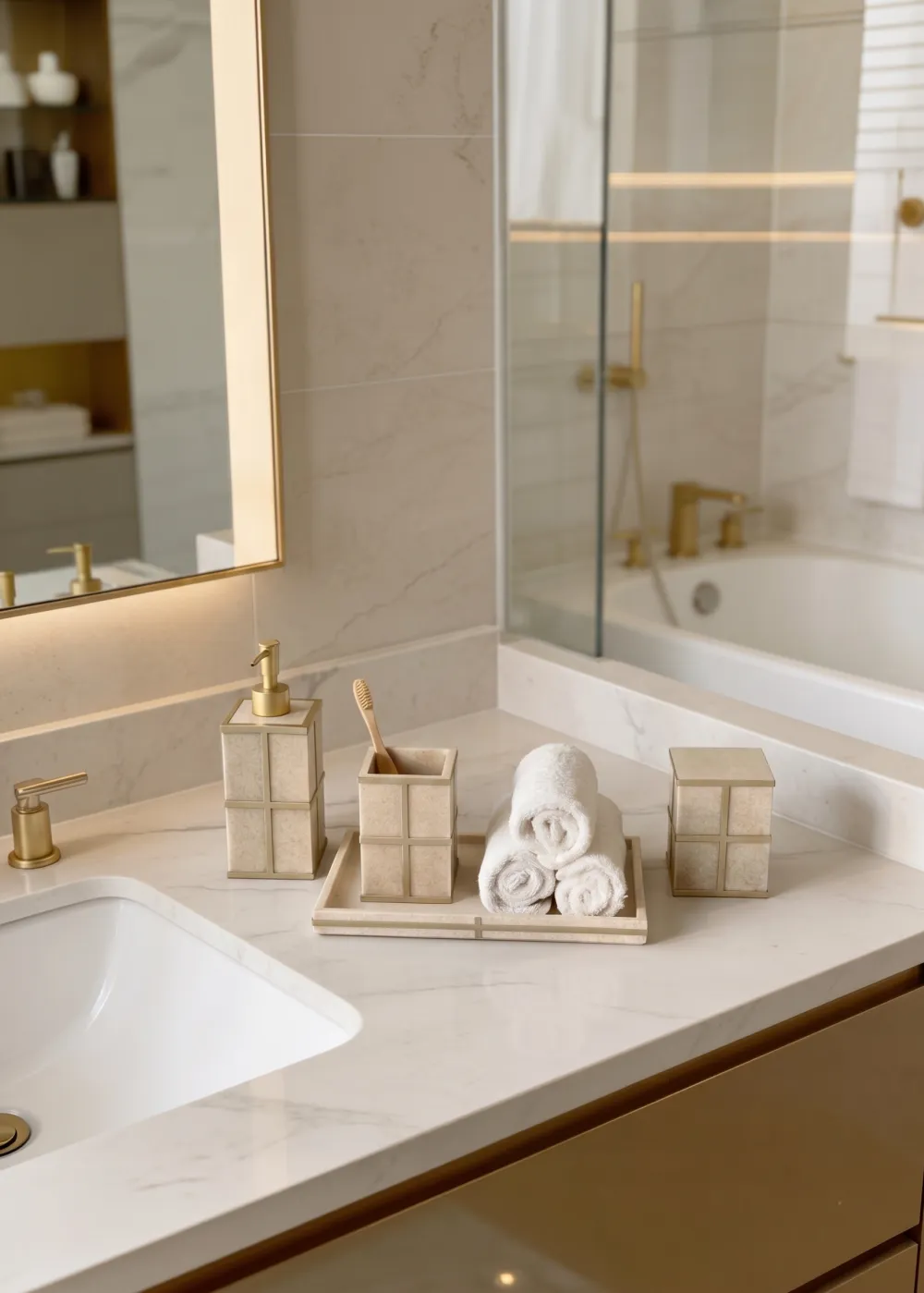 Bathroom Set Beige Of