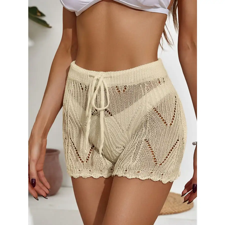 Women's Cutout Drawstring Shorts Swim Bottom