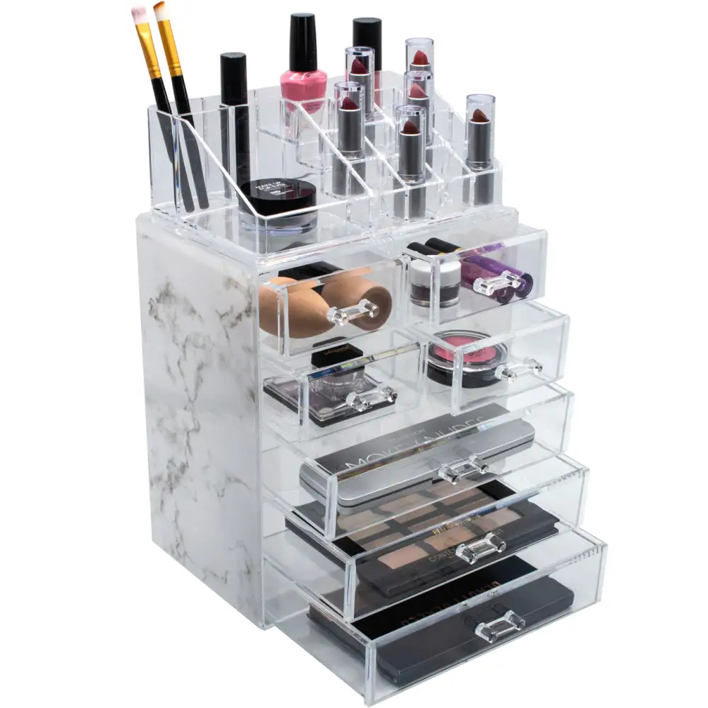 Makeup Organizer Set Drawers Marble