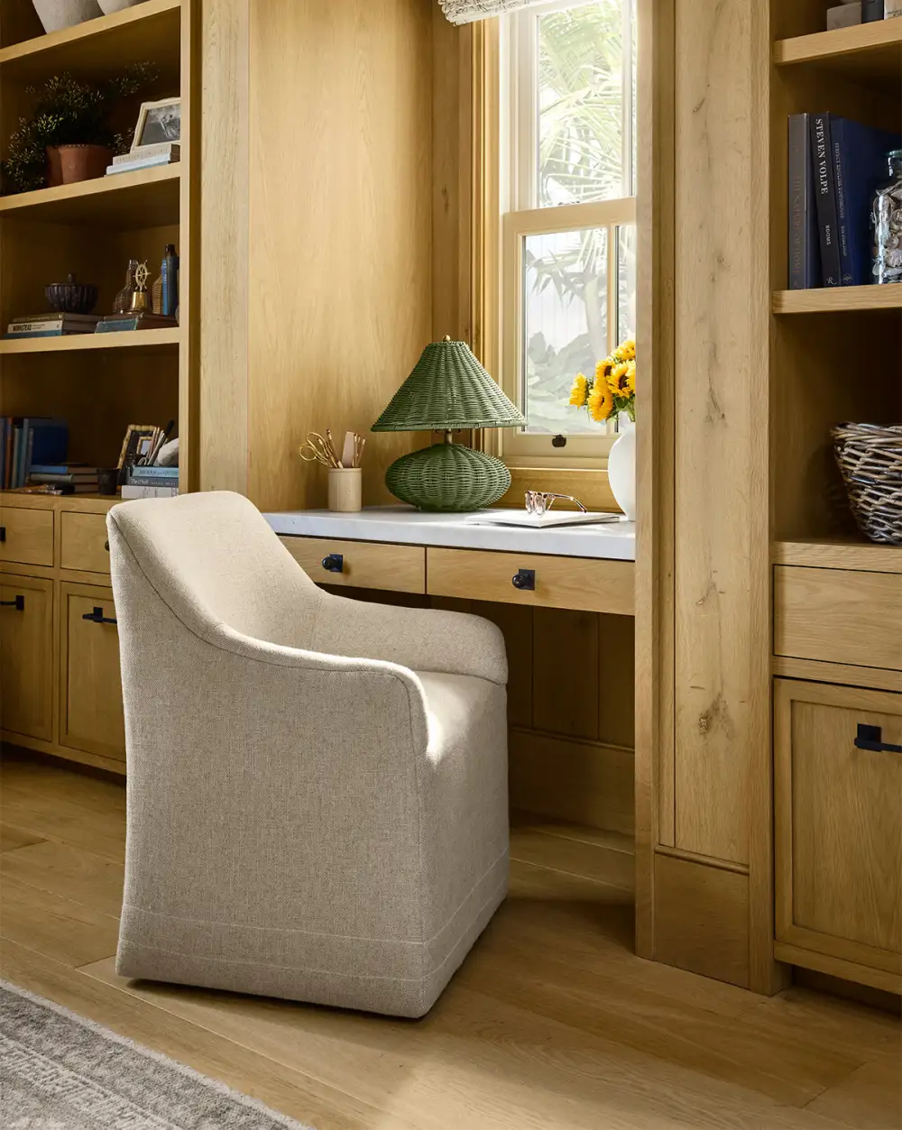 Upholstered Linen Office Chair
