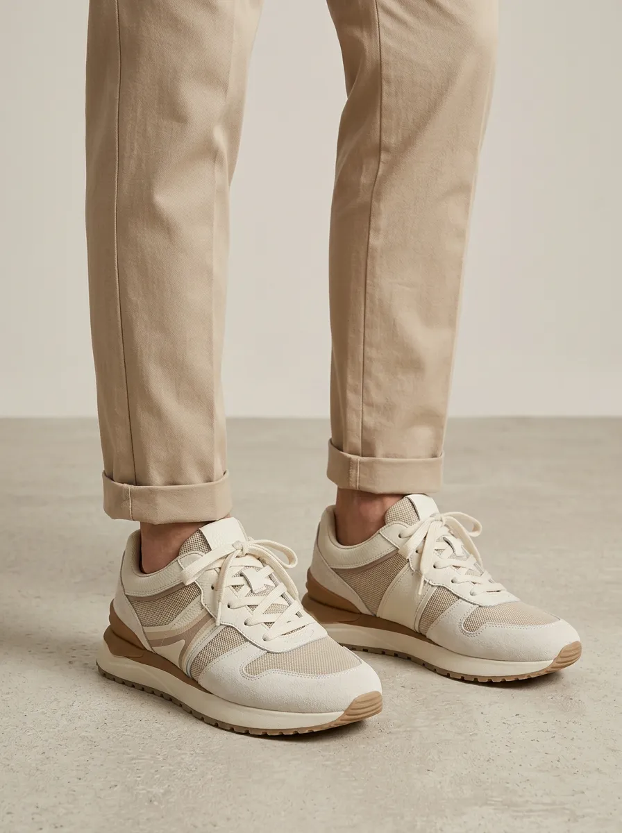 Unisex Casual Mesh Suede Print Sneakers