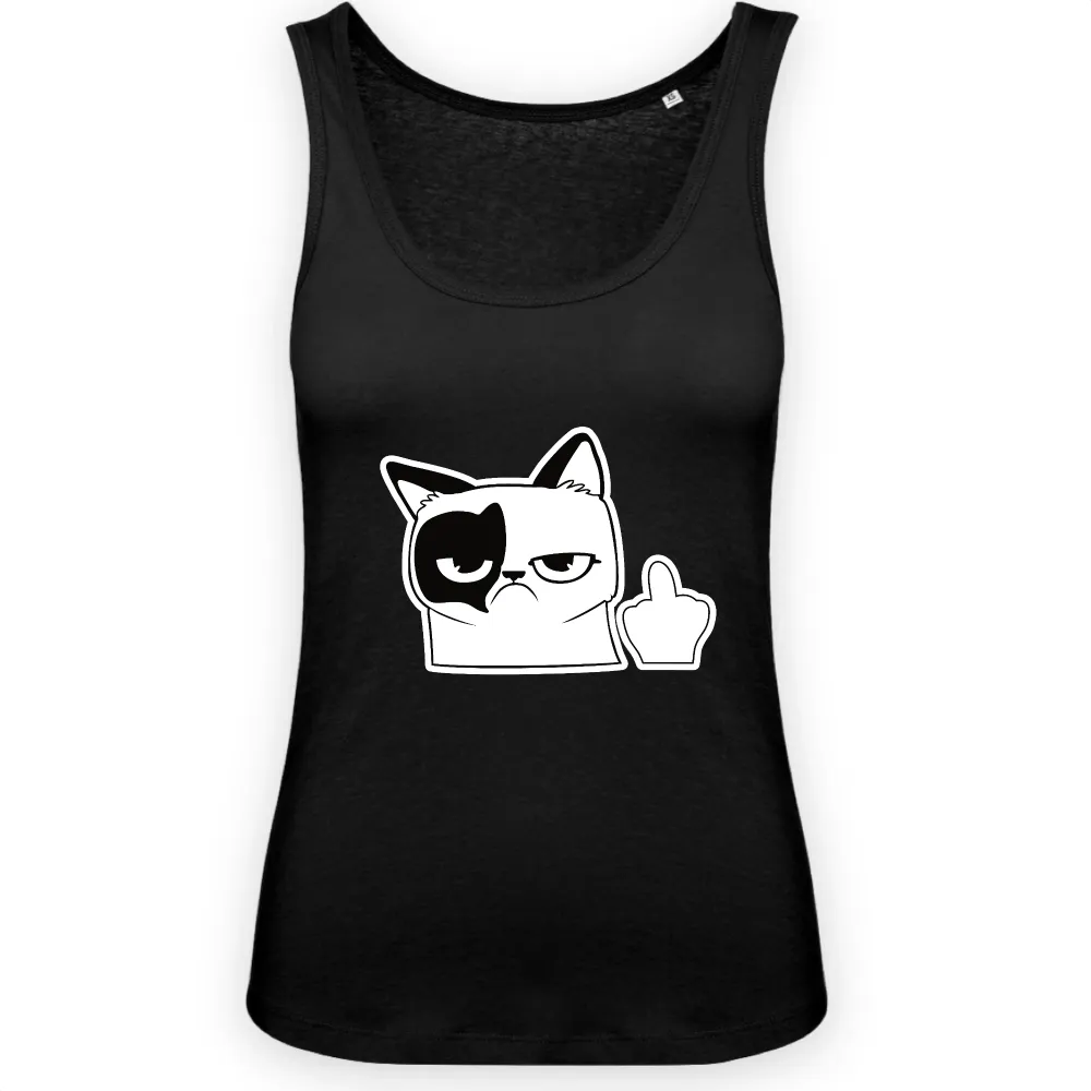 Rude Cat Gesture Tank