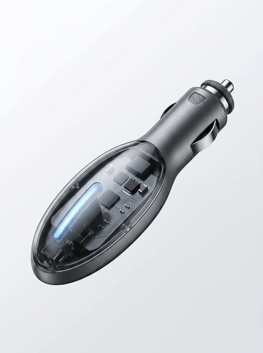 Transparent Circuit Car Fuel Saver Power-Socket Plug-In Device for Automotive Accessory Setups